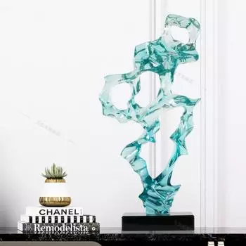 Легкая роскошная смоляная скульптура от пола до потолка, современный домашний декор, статуя для вестибюля отеля, украшения для крыльца, прозрачное художественное оформление прозрачный