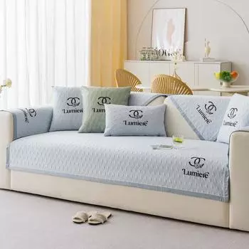 Легкая роскошная современная подушка для дивана, нескользящая кожаная подушка для дивана, подушка для сиденья дивана для лета, подлокотник, чехол на спинку, полотенце 70*70cm