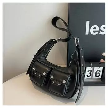 Легкая роскошная сумка через плечо Advanced Sense Niche Design из искусственной кожи с застежкой-молнией под мышкой, модная универсальная сумка через плечо в западном стиле