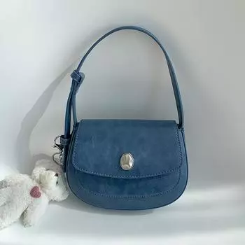 Легкая роскошная сумка через плечо из искусственной кожи с синим драгоценным камнем, новая женская сумка через плечо из мягкой кожи с магнитной застежкой, модная элегантная сумка через плечо