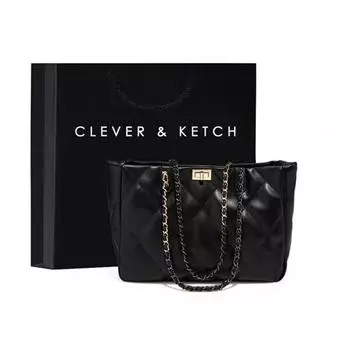 Легкая роскошная сумка на плечо, модная большая вместительная сумка для подруги, подарок на день рождения, длина 35 см, ширина 12 см, высота 24 см чёрный