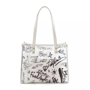 Легкая роскошная сумка. Новый нишевый дизайн. Полупрозрачная желейная сумка с граффити. Сумка с граффити. Длина 33 см, ширина 12 см, высота 28 см. белый