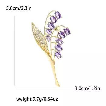 Легкая роскошная темпераментная брошь в виде ландыша из медного циркония, изысканная и универсальная, женская брошь для пальто, корсаж, ювелирное украшение