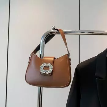 Легкая роскошная текстура нишевая сумка женская сумка летняя популярная красивая сумка-мессенджер на одно плечо сумка через подмышку коричневый