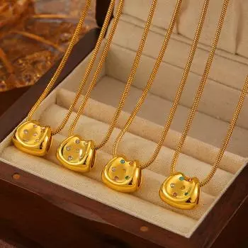 Легкая роскошная универсальная инкрустированная цирконием маленькая юбка кулон титановая сталь ожерелье женская элегантная ключичная цепочка ювелирные изделия