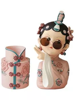 Легкая роскошная ваза ципао, китайский антикварный орнамент, высококачественная гостиная, телевизор, винный шкаф, украшение для дома