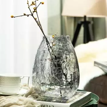 Легкая роскошная ваза из прозрачного стекла Lucite Ice Flower, американский декор для дома, прозрачная ваза для цветов, украшение для гостиной, янтарная ваза