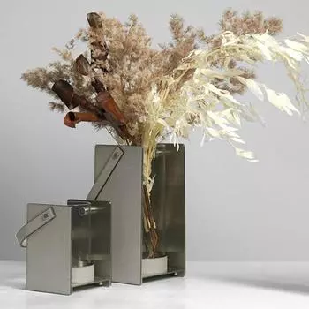 Легкая роскошная ваза в скандинавском стиле, переносная, кожаная, нишевая, стеклянная, для сухоцветов, высококлассная атмосфера, дизайнерское мягкое украшение