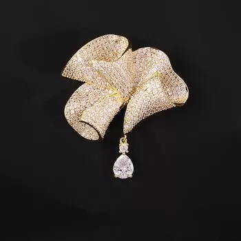 Легкая роскошная высококачественная брошь-цветок в виде рулона 2023 года, элегантное темпераментное пальто, корсаж, пальто, костюм, булавка, аксессуары золотой