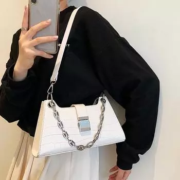 Легкая роскошная высококачественная сумка через плечо с текстурой PU, цепочка, однотонный цвет, узор из камня, маленькая квадратная сумка, женская новая повседневная сумка через подмышку