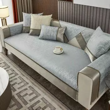 Легкая роскошная высокоточная жаккардовая платиновая подушка для дивана, универсальный противоскользящий чехол на четыре сезона для гостиной 70x70cm