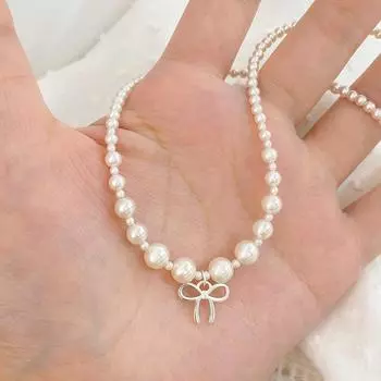 Легкая роскошная жемчужная цепочка на шею, фрагментированное детское ожерелье, разработанное женским меньшинством, высококачественная цепочка для воротника