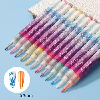 Легкая ручка для граффити для ногтей Удобная превосходная маникюрная живопись Рисование Художественное оборудование чёрный