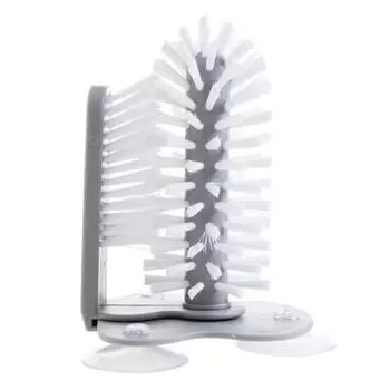 Легкая щетка для мытья стекол Съемная присоска Вращение на 360 градусов Очиститель для кружек для внутренней и внешней сторон Моющаяся средняя щетка серый