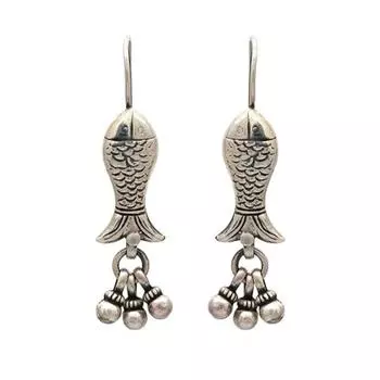 Легкая серьга Балхати Мачали из стерлингового серебра 925 пробы 2 inch