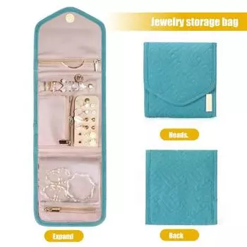 Легкая складная сумка для ювелирных изделий с видимым промежуточным слоем для хранения чёрный