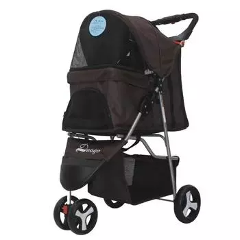 Легкая складная тележка для домашних животных, тележка для плюшевых собак, трехколесная тележка для домашних животных, для маленьких домашних животных темно-синий