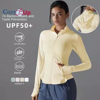 Легкая спортивная куртка Cozy Up с капюшоном и молнией по всей длине с отверстиями для больших пальцев S