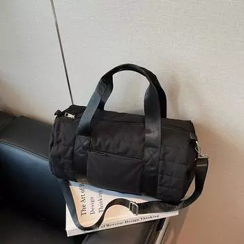 Легкая сумка большой вместимости женская новая удобная дорожная сумка для коротких поездок на плечо, сумка-мессенджер, тканевая сумка, сумочка чёрный