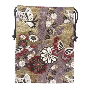 Легкая сумка для книг Goshuin Книга Goshuin 19 x 26 аксессуар Книга Goshuin шнурок шнурок из золота Киотское золото Nishijin текстиль [Бабочка, фиолетовый] светло-фиолетовый