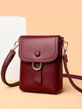 Легкая сумка-мессенджер для мобильного телефона для шоппинга, узор личи, простая женская маленькая ретро мини-сумка на одно плечо красный