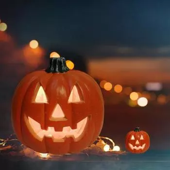 Легкая светящаяся тыква Гладкая поверхность Большой Хэллоуин Открытый светодиодный светильник