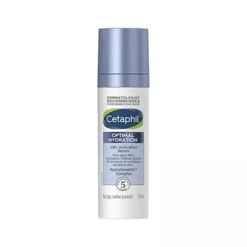 Легкая сыворотка Cetaphil Optimal Hydration 30 мл | Быстро впитывается | Гиалуроновая кислота, экстракт голубой маргаритки, витамин B5