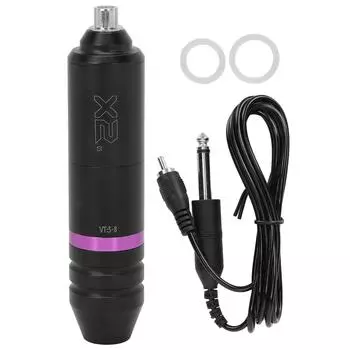 Легкая тату-машинка с картриджем и иглой для тату-машинки с интерфейсом RCA, черная, фиолетовая