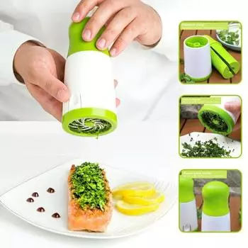 Легкая терка-измельчитель из нержавеющей стали, чеснок, кориандр, двойная терка для перца, чили, вращающееся лезвие, крутая 1pc