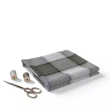 Легкая ткань в зелено-белую клетку из 100% хлопка | 180 г/м | Воздухопроницаемая и устойчивая к выцветанию | Ширина 145 см 1 Meter зелёный