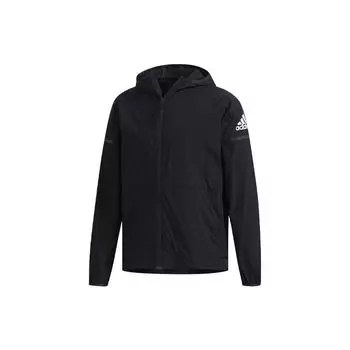Легкая тканая ветровка Adidas с капюшоном и логотипом, мужская верхняя одежда, черная FI8759 M