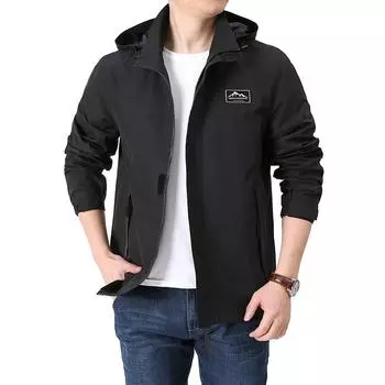 Легкая весенне-осенняя куртка мужская, альпинистская, тренчкот, пальто с капюшоном, мужской блейзер M хаки