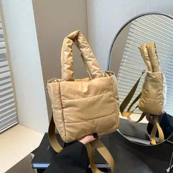 Легкая ветровая нейлоновая сумка-пуховик женская персонализированная мягкая сумка универсальная швейная линия простая сумка-мессенджер через плечо 16*8*15 серебряный