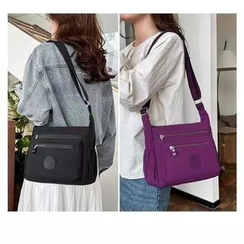 Легкая водонепроницаемая маленькая сумка с диагональным пролетом для женской сумки, новая повседневная и универсальная нейлоновая холщовая сумка лета 2024 года, сумка на одно плечо