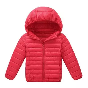 Легкая водонепроницаемая складная куртка-пуховик с длинными рукавами и молнией во всю длину для ребенка 140