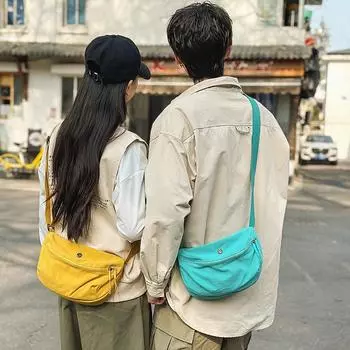 Легкая водонепроницаемая сумка через плечо, однотонная, унисекс, сумка через плечо, нейлоновая, легкая сумка-хобо чёрный