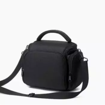 Легкая водонепроницаемая сумка на одно плечо для зеркальных и беззеркальных камер с несколькими отделениями чёрный