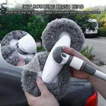 Легкая выдвижная швабра для мытья автомобиля, щетка для чистки кузова автомобиля, колес, пенопластовая нескользящая ручка, щетка для мытья автомобиля серый