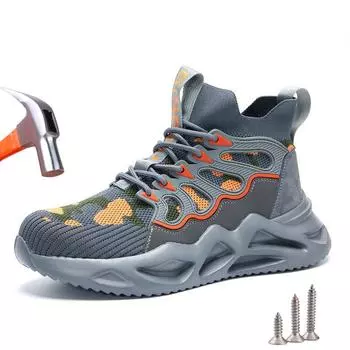 Легкая защитная обувь для мужчин, дышащие рабочие кроссовки, защитные рабочие туфли со стальным носком, неразрушаемые защитные ботинки с защитой от проколов 45