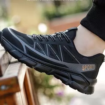Легкая защитная обувь, мужская и женская рабочая обувь, рабочие ботинки со стальным носком, кроссовки, мужская и женская дышащая обувь, строительная обувь 38 чёрный