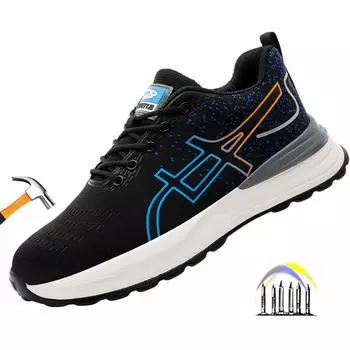 Легкая защитная обувь, мужские рабочие кроссовки с защитой от проколов, дышащая рабочая обувь, устойчивая к ударам обувь со стальным носком, мужская защитная рабочая обувь 37