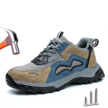 Легкая защитная обувь, мужские рабочие кроссовки с защитой от ударов и проколов, неразрушимая рабочая обувь, защитные ботинки безопасности 40 серый