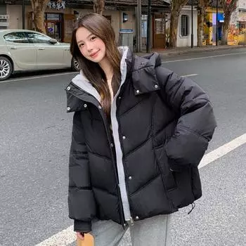 Легкая женская куртка-пуховик в иностранном стиле, зима 2024, новый дизайн, нишевая маленькая теплая куртка, женская хлопковая куртка S