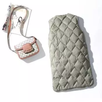 Легкая женская куртка-пуховик, жилет средней и длинной длины с V-образным вырезом, высококачественная подкладка из белого утиного пуха, японская и корейская версия, 9 зимняя теплая куртка L