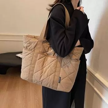 Легкая женская сумка-тоут, большая вместимость, ромбовидная сумка через плечо, сумка для поездок на работу зелёный