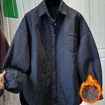 Легкая женская зимняя куртка с длинным рукавом и воротником-поло, свободная повседневная теплая куртка с подкладкой M