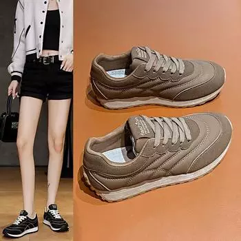 Легкие белые туфли на платформе, женские осенние туфли для путешествий, универсальная трендовая повседневная спортивная обувь 35 бежевый