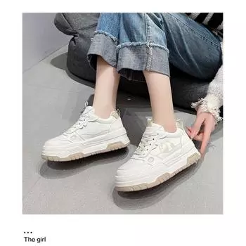 Легкие белые туфли на толстой подошве для женщин, универсальные спортивные и развлекательные туфли для сноуборда 35 чёрный