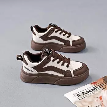 Легкие белые туфли с мягкой подошвой, женские, кожаные, универсальные, белые туфли, осень 2024, новые, универсальные, студенческие, женские туфли для сноуборда 35 чёрный