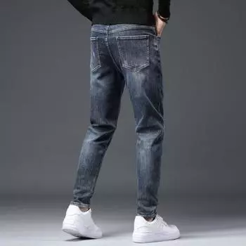 Легкие деловые джинсы высокого класса из эластичной ткани для молодежи, мужские джинсовые брюки, весенне-осенняя модная марка Micro Ha, мужская модная тенденция 32